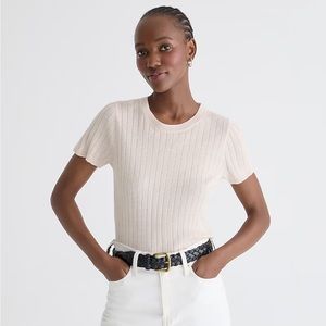 JCREW Women’s Silk-blend sandy beach cropped T-shirt XS